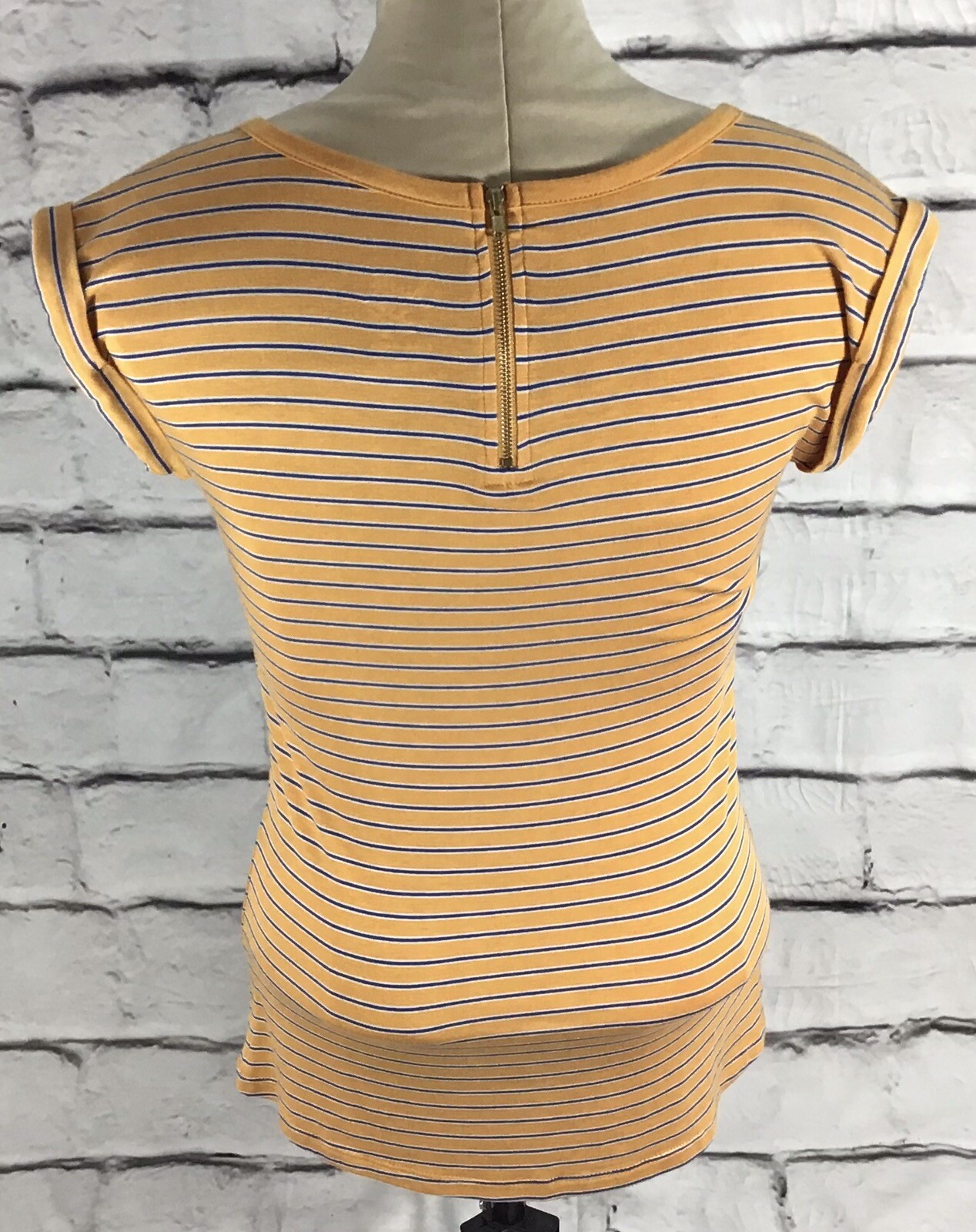 Bundle 3 Shirts Tops Rust White Orange Striped Si… - image 4