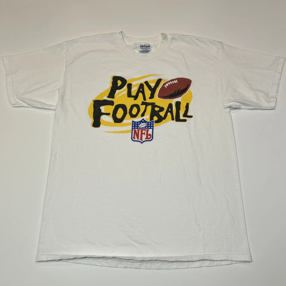 Camiseta de fútbol americano NFL Play para hombre talla XL extra grande blanca gráfica logotipo deletreado Foto 2 de 4