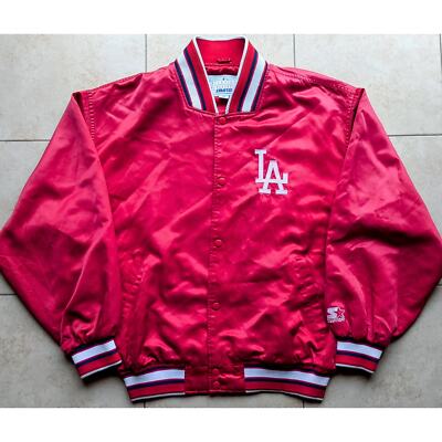 LA Dodgers 90s STARTER satin bomber BLOODS jacket XL red MLB