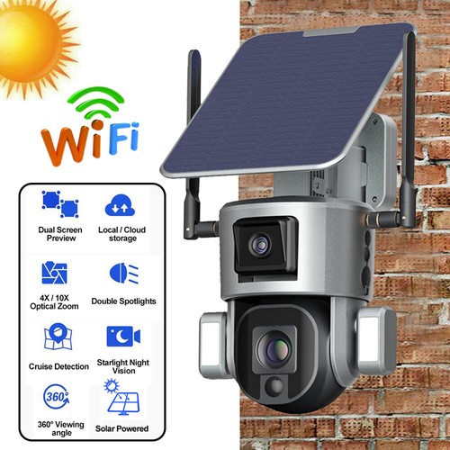 4K/1080P CCTV PTZ Outdoor Security Camera WiFi Solar Power Energy Wireless Home - Picture 2 of 67