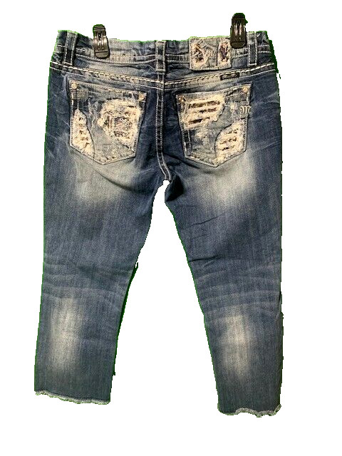 Miss Me Easy Crop Standard jeans size 31 pink stitching image 3