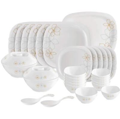 Cello Melmoware Square Dinner Set, Marvella, 31 Pcs Large UK