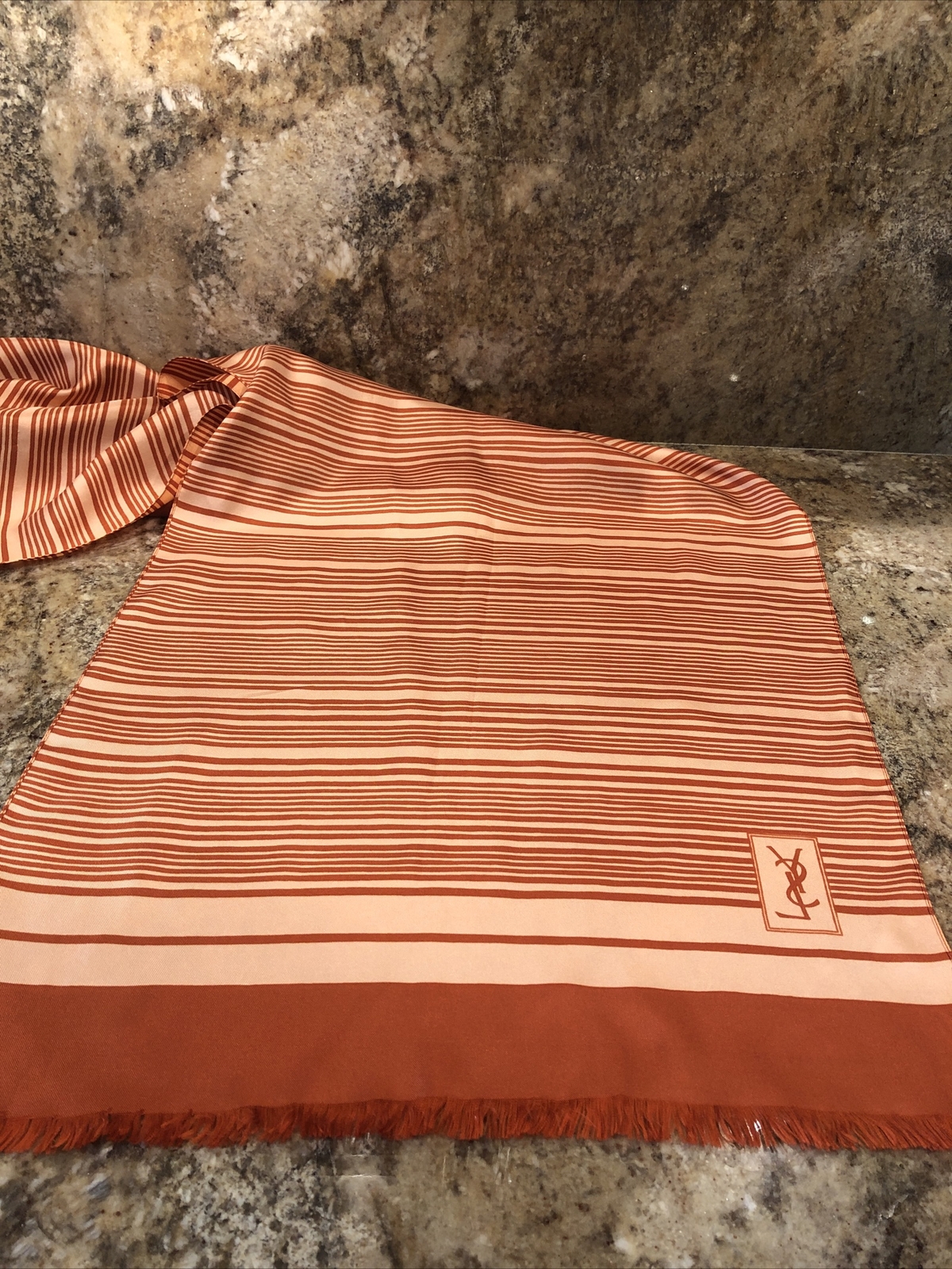 YVES SAINT LAURENT YSL Rectangular Silk Scarf - image 7