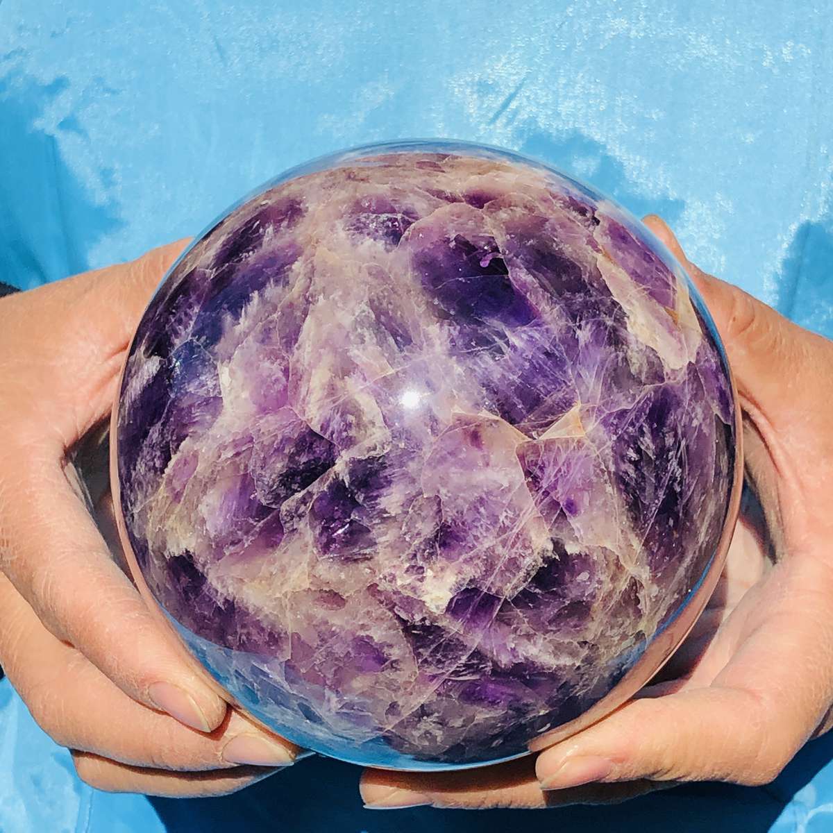 2100G Natural Amethyst Quartz Crystal Sphere Ball for Healing and Meditation