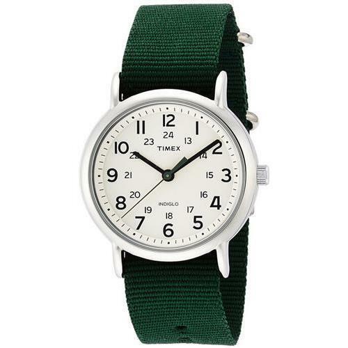 Orologio da polso Uomo Timex Weekender t2p468 tessuto luce notturna nuovo  verde | eBay