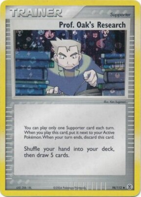 Moderately Played, English - 1 x Pokemon Prof. Oak's Research - 98/112 - Uncommo