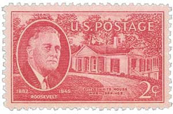 1945 Roosevelt and Little White House 2 cents US Postage Stamp Scott #931 MINT