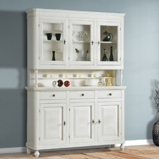 CREDENZA+VETRINA IN LEGNO BIANCO 150*45*210 h, STILE NAPOLETANA! 