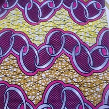 African Fabric Billion Wax Block Tribal Prints Cotton Blend Fabric 36" X 40"