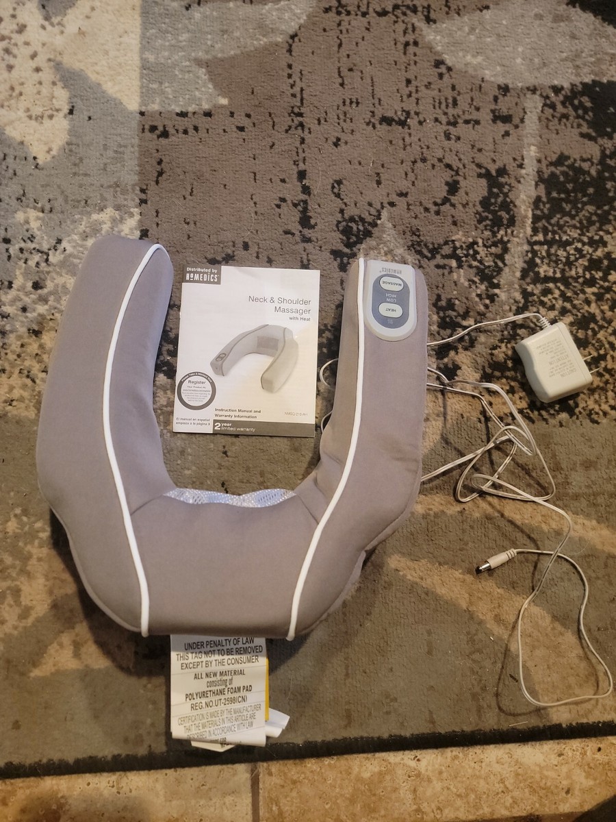 Homedics Vibration Neck Massager Soothing Heat Portable Battery Power Or AC  Adpt