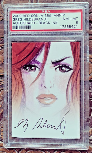 2009 35th Anniversary Red Sonja Greg Hildebrandt Autograph PSA 8 NM-MT