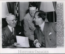 1952 Press Photo Pres. Truman w/ Army Secs.to discuss Japan Mission - cvw22831