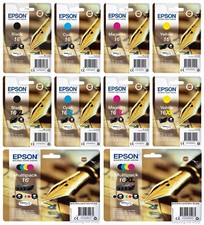 Genuine Epson 16, 16XL, 16XXL Pen Ink Cartridges, WF-2750DWF, WF-2760DWF, LOT