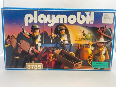 Playmobil Virginia Mountain Boys Covered Wagon Western Set 3785
