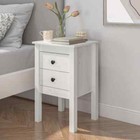 NNEVL Bedside Cabinet White 40x35x61.5 cm Solid Wood Pine