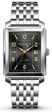 Bulova Men's Frank Sinatra Quartz Silver Date Stainless Steel Watch 30MM 96B399