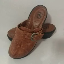 Crocs Cobbler Buckle Clog Mules Leather Medium Brown Shoes #15513 Women Size 8