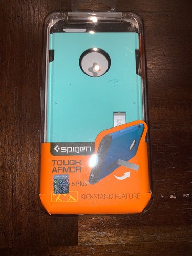 NEW Spigen Slim Armor Case for iPhone 6 Plus Red/Silver/Blue Kickstand - Picture 4 of 5