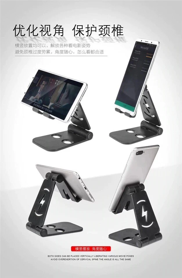 Universal Foldable Desktop Desk Stand Holder Mount For Cell Phone and Tablet Pad - Image 2 of 4