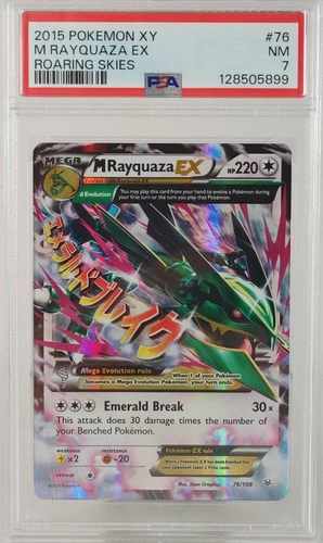 M Rayquaza EX -  POKEMON - Roaring Skies - #76 - 2015 - Ultra Rare - PSA 7