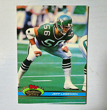 Topps Stadium Club 1991 Jeff Lageman New York Jets Rookie Football Card #115. rookie card picture