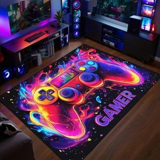 Gamer Rug Boys Room Colorful Gaming Carpet Teens Playroom Floor Mat 3x5 Ft