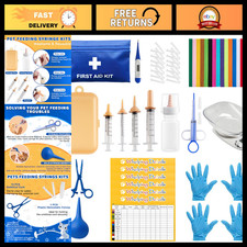 52pcs Puppy Whelping Kit - Birth Supplies, Feeding Bottles, Collars, Thermometer