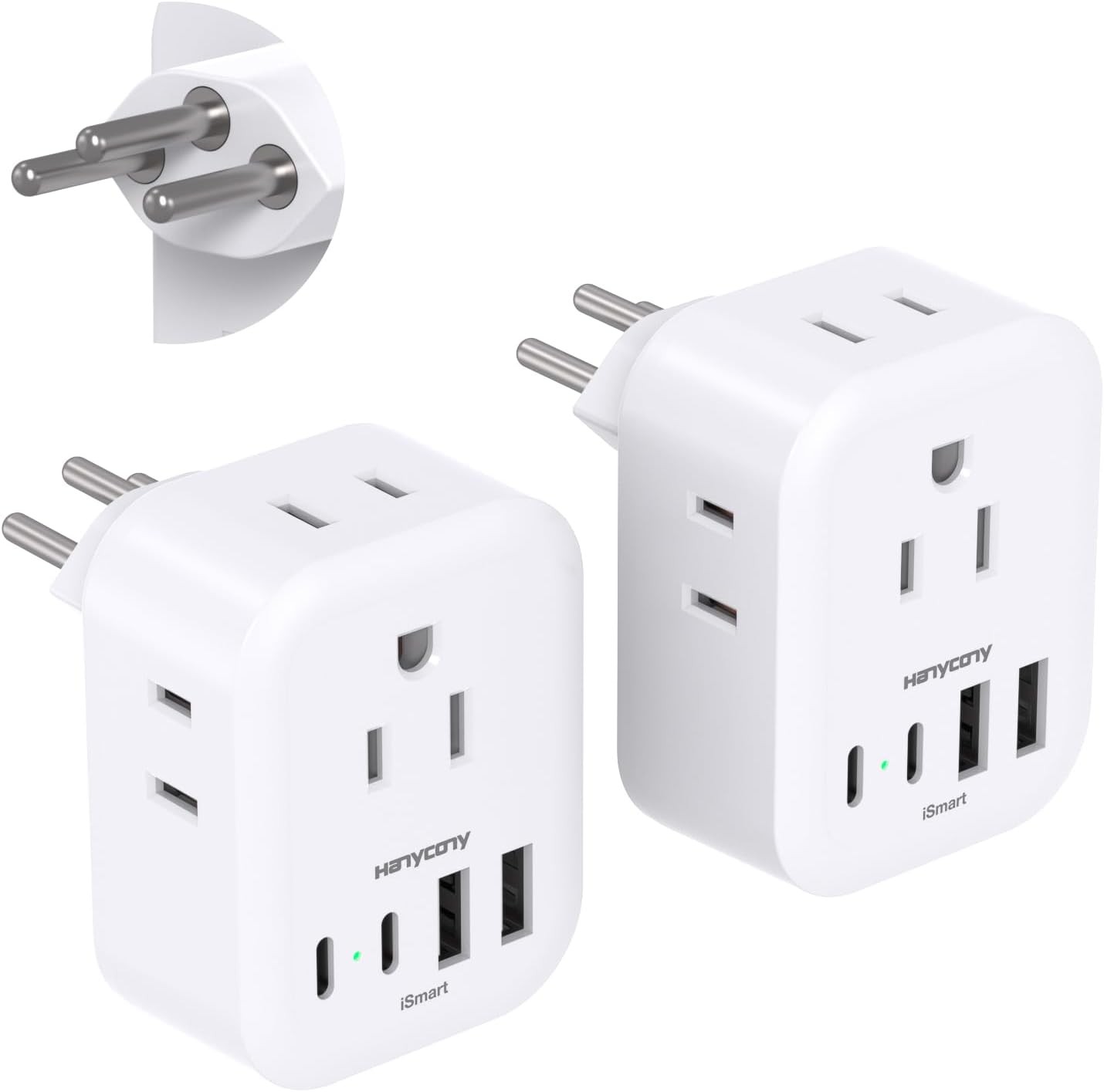 2 Pack Switzerland Travel Plug Adapter, HANYCONY Type J Power Adapter with 4... 