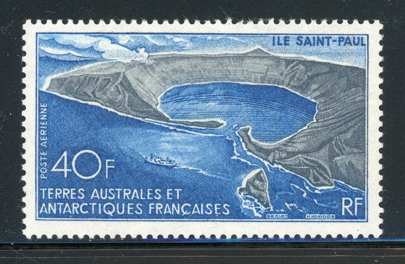 FSAT TAAF MNH Selections: Scott #C14 40Fr Aerial View of St. Paul Island CV$150+