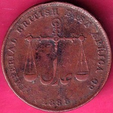 Imperial British East Africa Company 1888/1306 Mombasa One pice rare coin #WB34