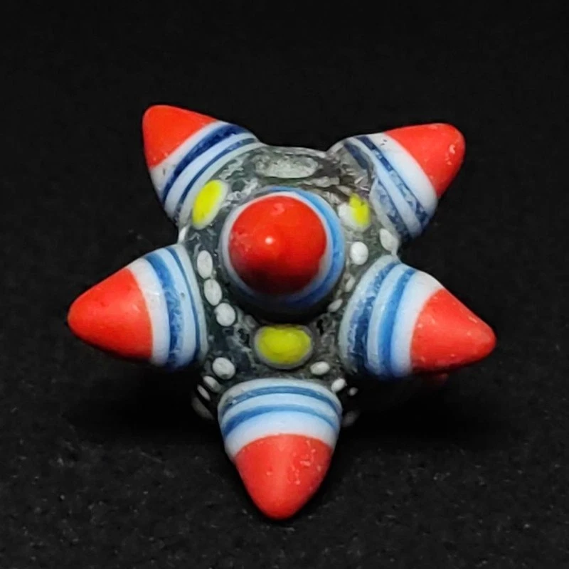 Antiguo collar colgante de cuentas de esmalte de colores chinos precioso ojo colección Foto 3 de 4