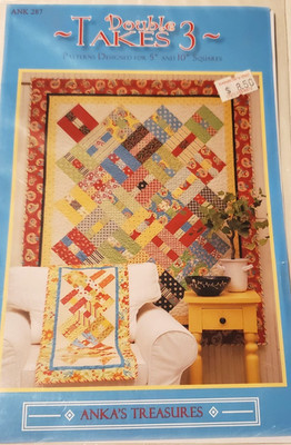 Double Takes 3, Anka's Treasures #ANK287 - Quilt & Table Runner Squares Pattern