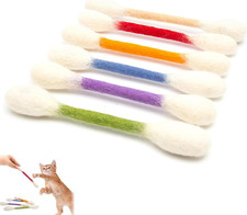 Cotton Swabs Cat Toys, 6 Pack Cat Qtip Toy with Catnip Giant Kitten Chew Sticks