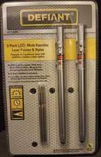 New Defiant 2 Pack LED Multi Function Laser Pointer  Stylus W/ Pen Refills NEW