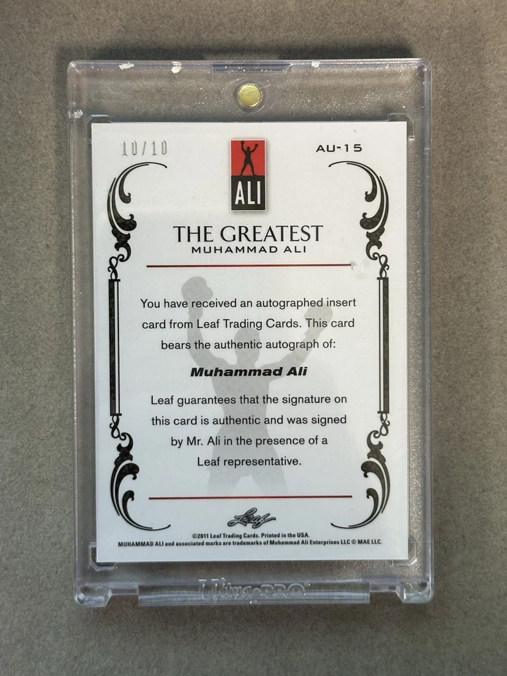 2012 Leaf The Greatest MUHAMMAD ALI On Card Auto #'d 10/10 AU-15 - Image 2 of 3