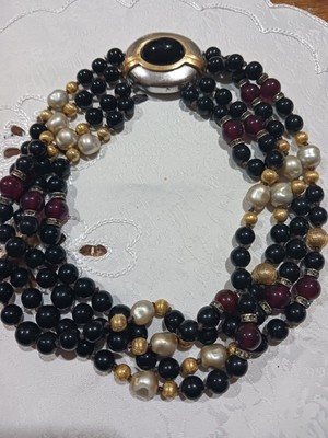 Vintage Signed CINER heavy Bead Collar Necklace. One Strand Need Reattaching.