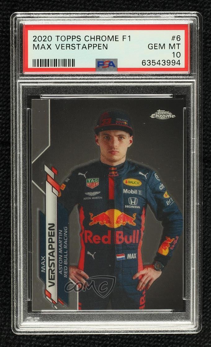 2020 Topps Chrome Formula 1 F1 Racers Max Verstappen #6 PSA 10 GEM MT 0w77