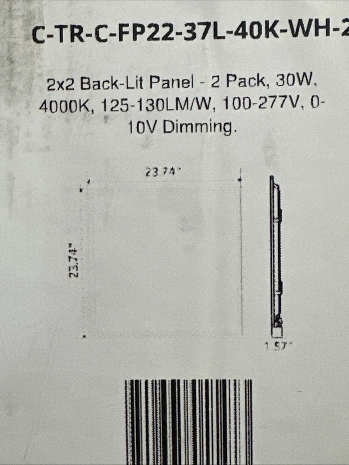 C-Lite LED 2 X 2 3750 люменов светодиодная подсветка панели 30 Вт 4000k двойной упаковки новый - Изображение 4 из 4