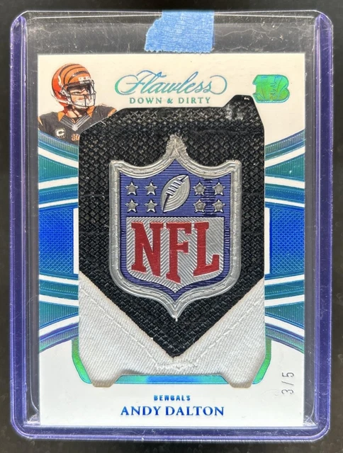 2025 Panini Flawless Andy Dalton Down and Dirty Patch NFL Shield #/5 Bengals