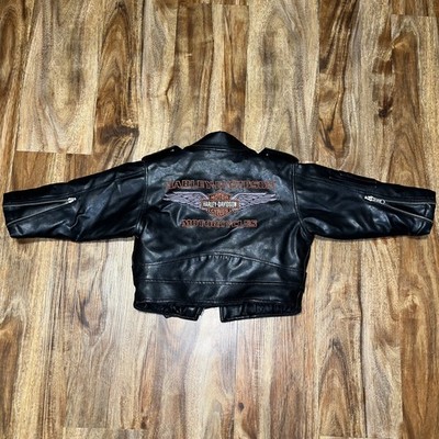 🔥 HARLEY-DAVIDSON Toddler Kids Biker Faux Leather Motorcycle