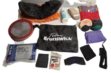 Bowling Accessories Large Lot Tape Slides Rosin Bags Wrist Brace Rags Skin Patch