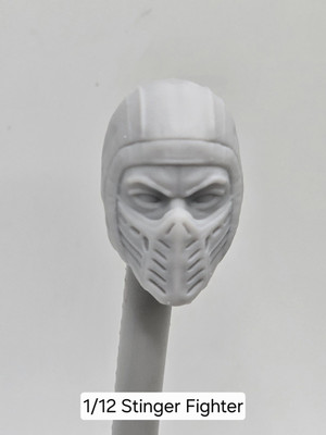 3d Printed COMBAT OF MORTALS STINGER NINJA HEAD 1:12  6'' Classified/Legend Scale