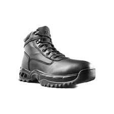 Ridge Men 6" Waterproof Leather Non-Slip Tactical Military Work Black Shoe Boot