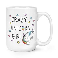 VerrüCkte Einhorn MäDchen 426Ml Groß Becher Tasse - Lustig Regenbogen