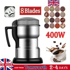 Electric Coffee Grinder Grinding Milling Nut Bean Spice Matte Blade Blender UK