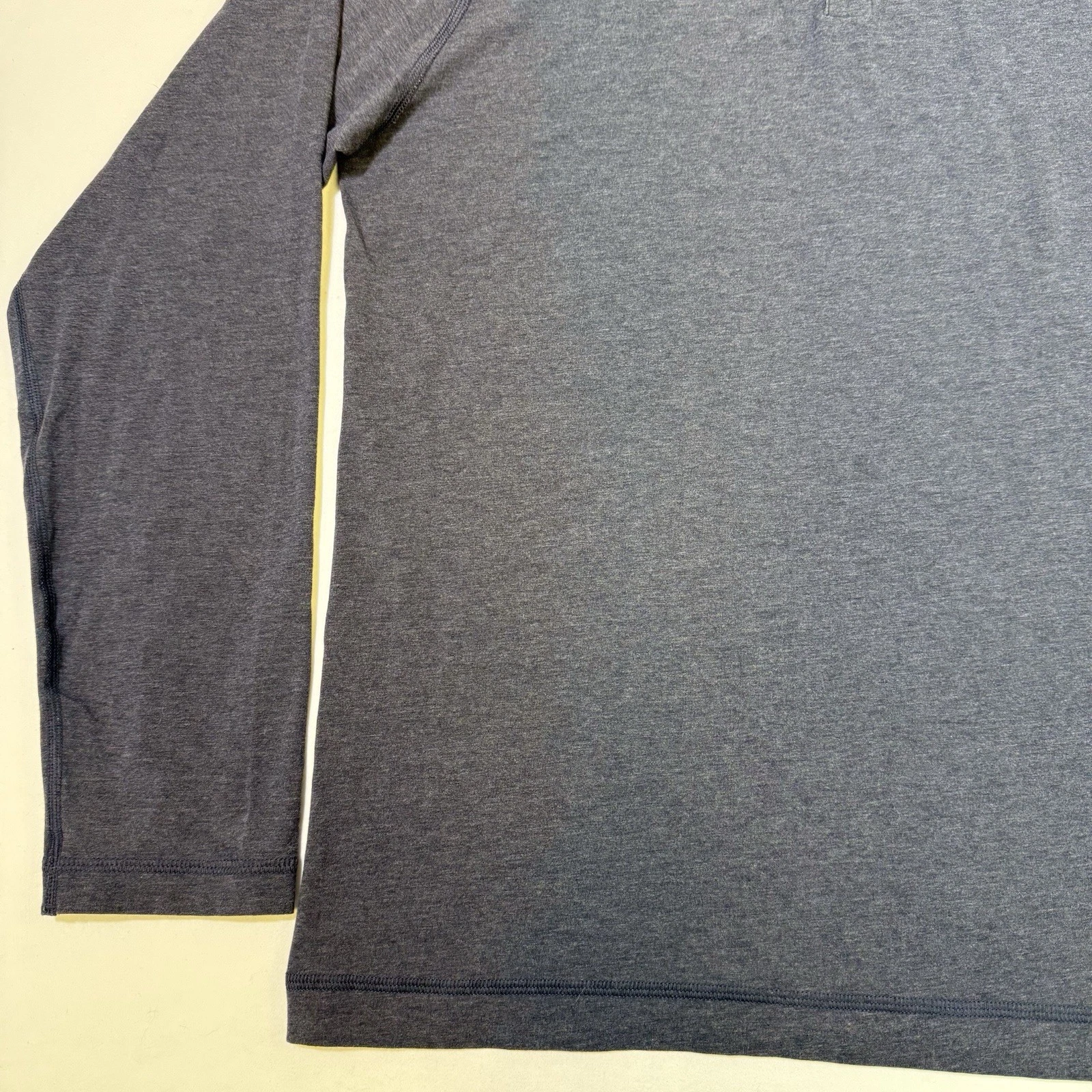 VETEMENTS Public Rec Shirt Uomo Grande Grigio Vai a Manica Lunga Henley Tee Pullover