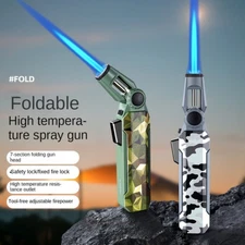Foldable Windproof Cigar Lighter Outdoor BBQ Kitchen Refillable Torch Spray Gun