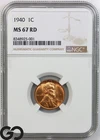1940 Lincoln Cent Wheat Red Penny, NGC MS-67 RD ** Outstand High Grade Piece!