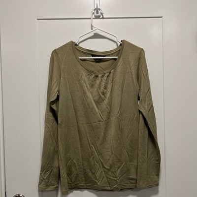 Pendleton Womens Merino Wool Long Sleeve Scoop Neck Top Olive Green Size M