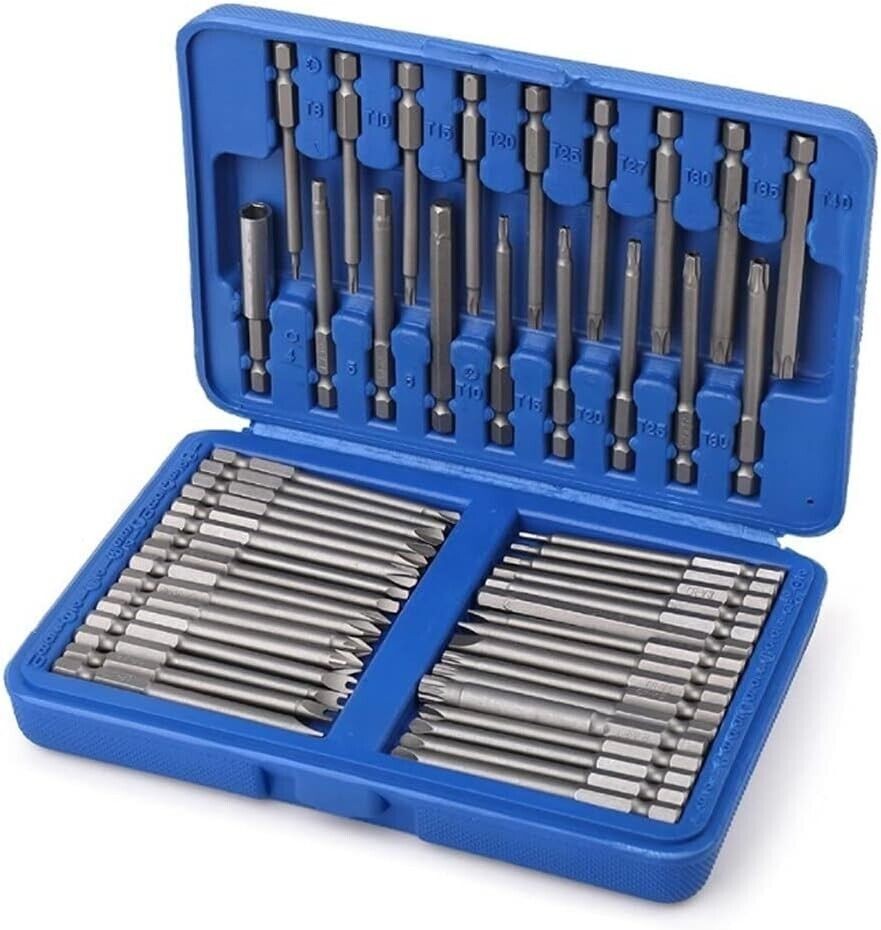 Set di 50 punte extra lunghe Torx e esagonali